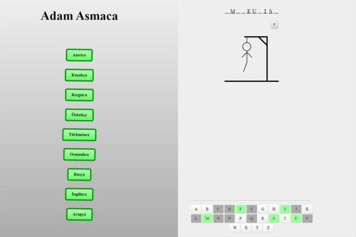 PAU CTLE’den 9 DildeCevrimici Adam Asmaca Oyunu