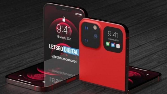 iPhone 12 ile Galaxy Z Flip'i Bir Araya Getiren Katlanabilir iPhone Konsepti
